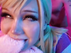 Blond tgirl gagged and painal