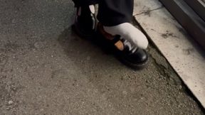 Took my shoes off in public and got my white socks dirty