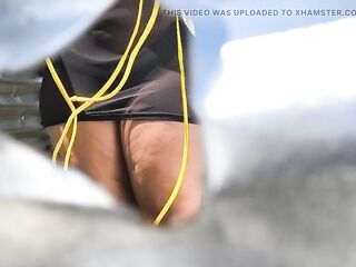 Girls watched by the dressing room hole