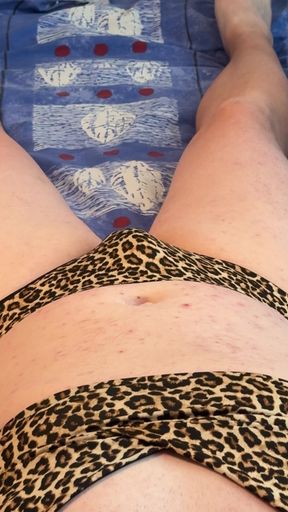 Just me dressed in women&#039;s underwear and having a nice time in bed