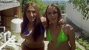 Davina Davis And Alice Coxxx In Hot Sluts Fucking The Pool Repair Man