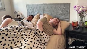 Step-Brother’s Huge Tatted Twink Takes Two Big Cocks While You Stay Silent