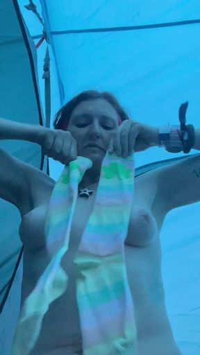 When a Quick Piss in a Bottle in Your Tent Leads Onto Stripping and a Cheeky Little Tits and Bits Play!
