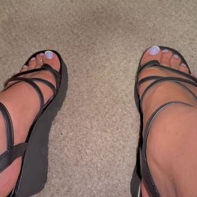 Wearing New Sandals and Riding BBC Dildo.