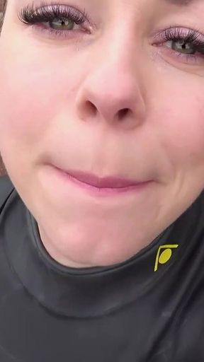 Wetsuit Giantess Finds a Tiny Toy to Tease