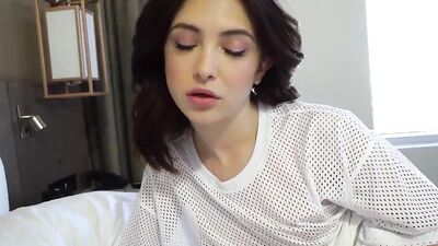 Brunette cutie Jane Wilde sucks a cock and takes it up the ass