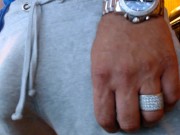 Dickprint Swinging Jock in Terry Cloth Shorts Huge Cock
