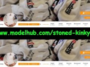 SK Punching my balls with my left fist in shiny Sk8erboy gear