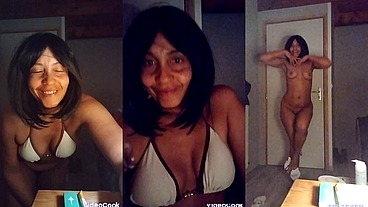 Babby sitter sĥaves pussy and masturbates