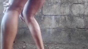 Sqauting Peeing Outdoors Rubbing Playing with My Pierced Clit