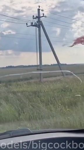 Picked up a Slutty Trance Passenger with a Big Cock on the Highway and Fucked Her. Hot Cruise