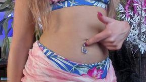 Blue Butterfly Belly Button Fingering