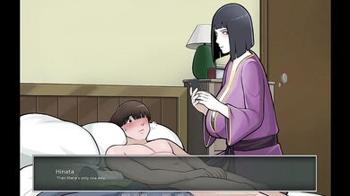 Hinata nearly busted while fingering her stepson in hentai game