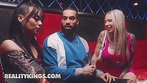 Cassidy Luxe & Ari Alectra Dance Sensually In The Club Before Having A Public 3some