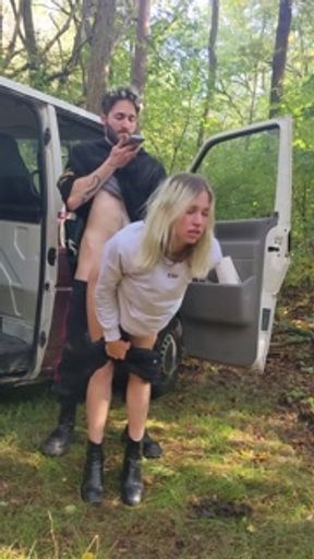 Watering the forest! Hot wife squirts, fucked hard and gets her mouth full of cum