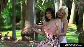 Teen lesbians explore each other's bodies on camera