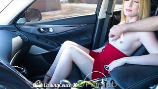 CASTINGCOUCH-X Tiny Breasted Red Head Maria Kazi Loves Car Foreplay