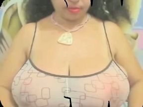 Busty webcam chick shows off her huge headlights