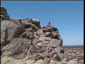 Male hiker finds blonde in a desert then fucks pussy