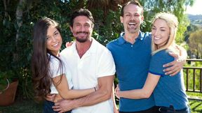 Naughty teen stepdaughters swap and please their stepdads