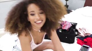 Busty Seductress Takes on Two.