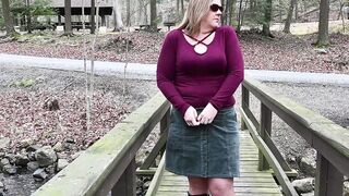 mom flashing her tights outdoor skirt off