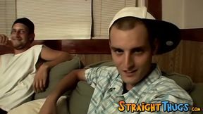 Straight thugs get off and shoot some cum from their balls