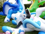 Miss Maskerade Rubber Doll Playing and Pop Balloon - Looner fetish in full latex 01