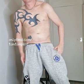 Scally ginger lad wanks and cums