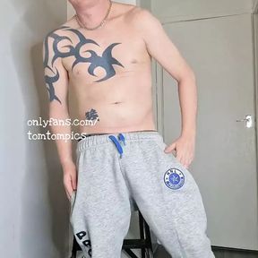 Scally ginger lad wanks and cums