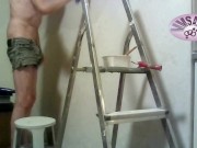 recorded webcam session with wall painting ends in a horny moaning cumshot 1 of 3