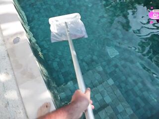 Cheating on my spouse with the cleaning service, this stud banged me so damn worthwhile and came all over my face.