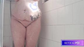 RevealMe  BUXXOM BABE'S STEAMY SHOWER MASTURBATION WITH WATER JET