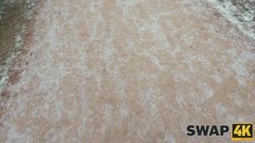 SWAP4K. A Sunday walk ended up as having a hot girl with in our bed, it was her first threesome