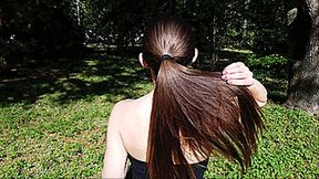 Showing Off My Gorgeous Ponytail Outside - COMPILATION (4K - UHD 2160p MP4)