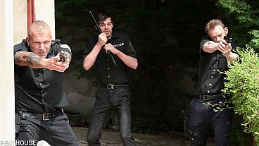 Three Cops and Sexy Thieves in DP Orgy