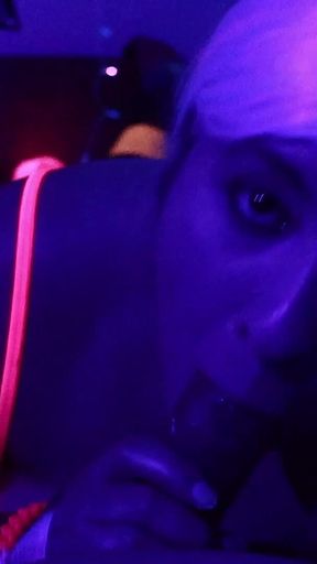 Rave Slut Sucks on a Juicy Cock