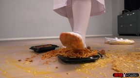 School Lunch Mess - Misaki Okina's Playful Food Crush