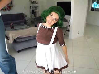 Super Tall Cutie Gets Her Twat Licked By Theodora Day As Oompa Loompa