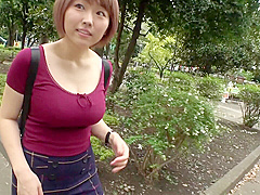 ショートカット爆乳のエッチな素人女子を口説いてハメ撮り