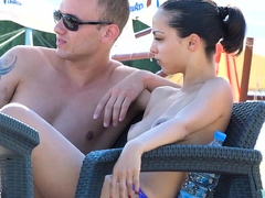 Teen nudists take off their clothes and play nude