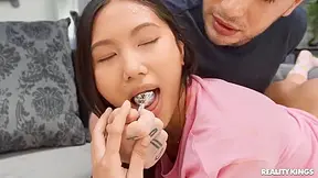 Jumbo Dick Pulsates Under Thin Fingers Of Thai Teen 18+ With May Thai And Raul Costa