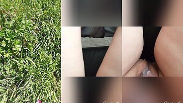 Il prato, una grotta e GretaLa eccitata e sburrata...