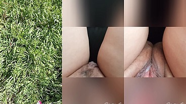 Il prato, una grotta e GretaLa eccitata e sburrata...