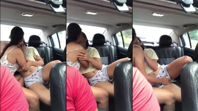 Getting finger banged in the backseat twosomes turned them on hard