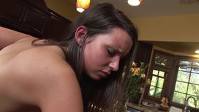 Brunette teens with round butts and small tits orally seducing each other
