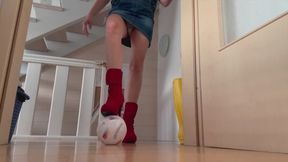 Pinafore Dress & Soccer Ball Fetish – Cute & Playful Tease