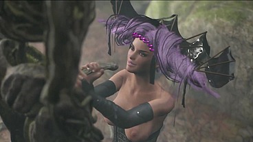 Tree monster fucks witch