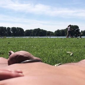 Fully nude dick flashing in a park