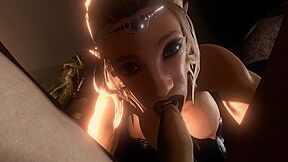 Thick Barbarian Elf Girl Sucking Small Perky Dick